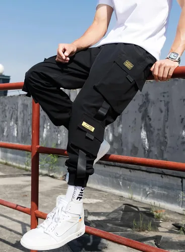 Vista 3 de Streetwear - Pantalones de hip hop pantalones tipo cargo pantalones deportivos casuales para hombres parejas mujeres unisex