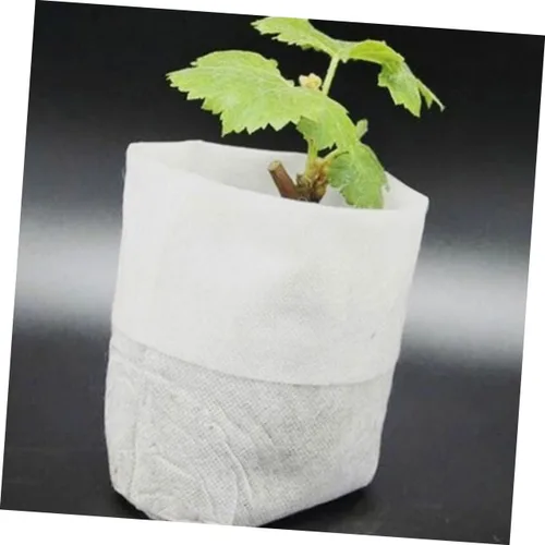 Vista 7 de 200Pcs Biodegradable Non-Woven Seedling Bags, White Plant Grow Pouches