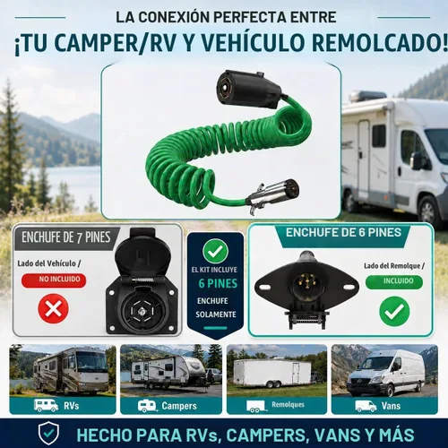 Vista 5 de LATCH.IT Adaptador de remolque de 7 pines a 6 pines V2.0 Cable de remolque resistente a la intemperie de 7 pines a 6 pines El cable se estira