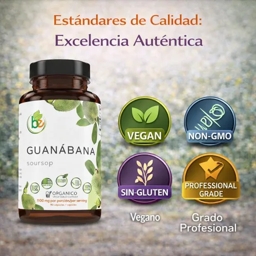 Vista 8 de Guanabana (Guanábana) 90 cápsulas de 1100 mg por porción, potente mezcla de ingredientes 100% naturales de primera calidad, vegetal, cultivada