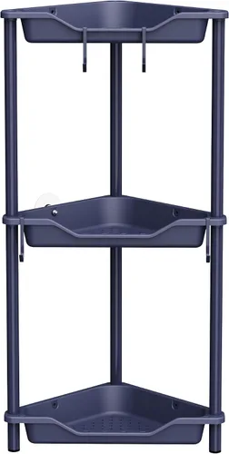 Vista 16 de Orimade Organizador de ducha esquinero de 2 niveles resistente a la oxidación, estante de esquina de piso de metal y plástico para baño, negro