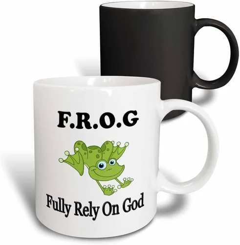 Vista 8 de 3dRose - Rana confía plenamente en dios - Taza - (taza-149833-4)
