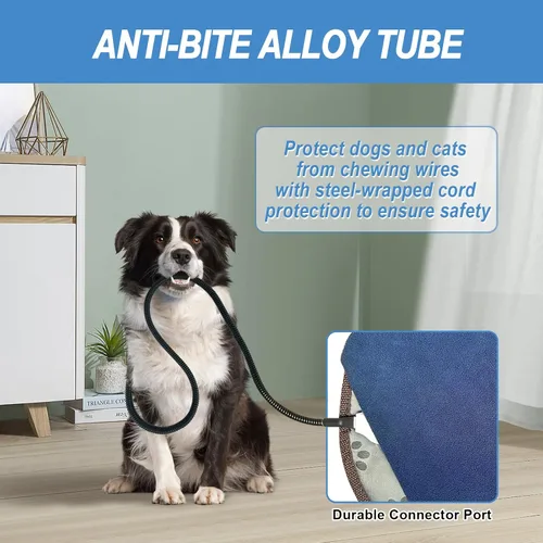 Vista 7 de Bestio Almohadilla térmica para gatos, cama térmica para perros de 22 × 18 pulgadas, adecuada para mascotas medianas y pequeñas, termostato
