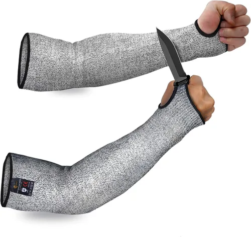 Vista 10 de Evridwear Mangas protectoras para brazos resistentes a los cortes, mangas de agricultores para hombres para trabajo, jardinería, agricultura