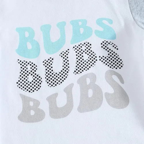 Vista 3 de CIYCUIT Conjunto de ropa de verano para bebé niño, camisa y pantalones cortos con estampado de letras