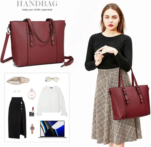 Vista 6 de Bolsas estilo cartera y bolsos estilo tote y de hombro para mujer con asa superior.