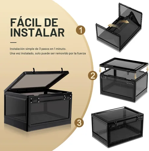 Vista 4 de Lalifebuss Caja de seguridad grande para artículos personales, caja de almacenamiento con cerradura de combinación de 24 litros para casillero
