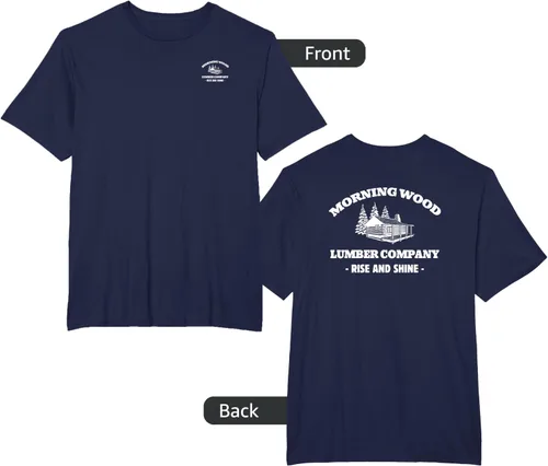 Vista 20 de Morning Wood Lumber Company - Camiseta con estampado de espalda delantera, Negro, S