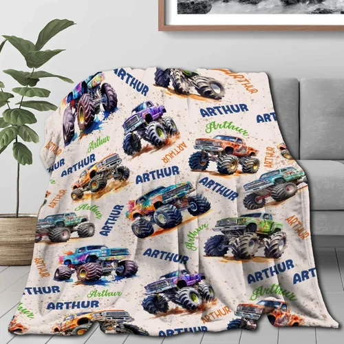 Vista 71 de Manta de bebé con texto en inglés «Just A Boy Who Loves Trucks» para niños y niñas, manta súper suave para envolver al recién nacido, acogedora