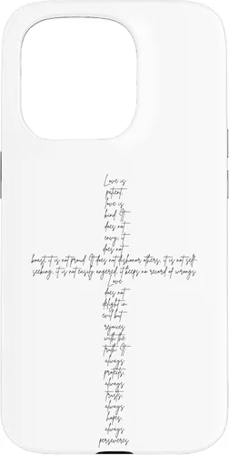 Vista 14 de Funda con cruz cristiana para iPhone 12/12 Pro 1 Corinthians 13
