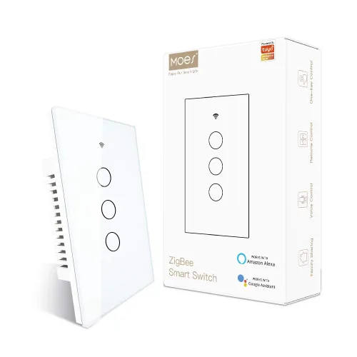 Vista 14 de MOES ZigBee - Interruptor de luz de pared táctil inteligente, requiere Tuya ZigBee Hub, sin cable neutro/cableado N+L, sin condensador, Smart Life