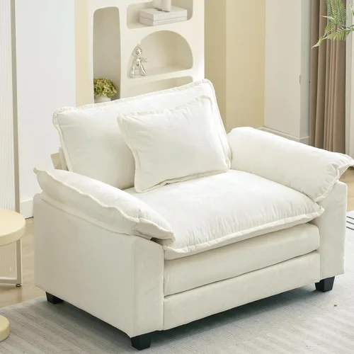 Vista 49 de Sofá Seccional, Sofá Modular Cloud con Otomana, Sofás Cama de Asiento Profundo con Almohadas Decorativas, Cómodo Sofá de Dos Plazas de Chenilla