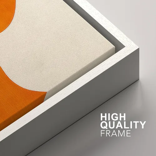 Vista 124 de SIGNFORD - Set de obras de arte en lienzo enmarcado para pared, ilustraciones abstractas de neblina del desierto en tonos neutros beige y marrón