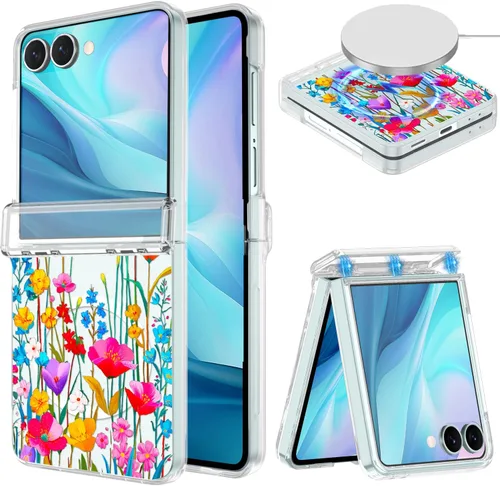 Vista 18 de Hekodonk Funda para Galaxy Z Flip 7, compatible con MagSafe, protector de pantalla integrado, protección de bisagra, magnética, delgada, a prueba