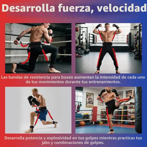 Vista 7 de Conjunto de bandas de resistencia para boxeo YORWHIN para equipo de entrenamiento de MMA y artes marciales, bandas de ejercicio de 150 libras