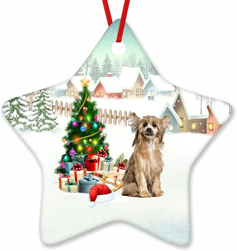 Vista 38 de Prezzy Airedale Terrier - Adorno para decoración de árbol de Navidad, regalos lindos para amantes de los perros, para familiares y amigos, nuevo