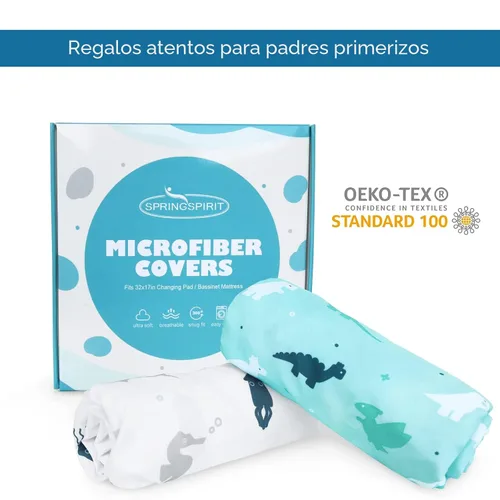 Vista 5 de Sábana de cuna, paquete de 2 sábanas de cuna, sábanas de cuna ultra suaves para bebés niños o niñas, ajuste universal para cuna rectangular
