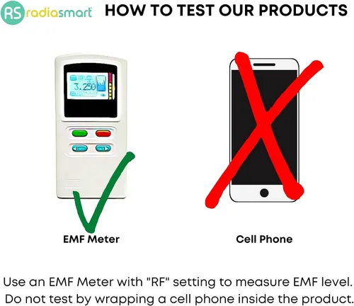 Vista 7 de Radia Smart® Bloqueo 5G, manta de bebé con protección EMF, protector de vientre para embarazo, capa exterior 100% algodón orgánico, grande 43 x 35