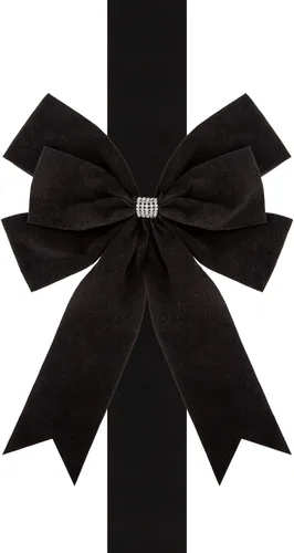 Vista 7 de Meseey 6 lazos grandes de terciopelo para armarios, lazos para puerta de armarios para Acción de Gracias, otoño, Halloween, Navidad, fiesta (negro)