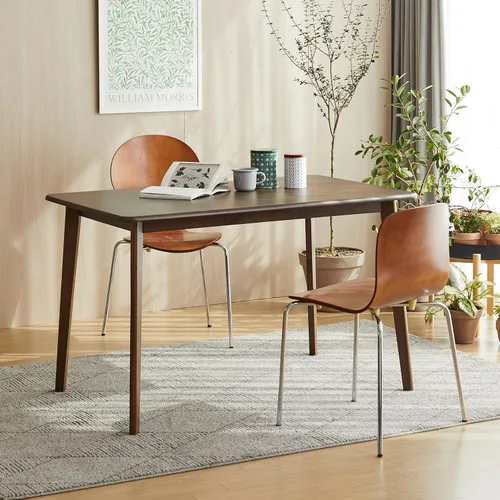 Vista 13 de Canberra - Mesa de comedor cuadrada de madera de 28.3 pulgadas/mesa de cocina moderna de roble malayo de mediados de siglo (roble natural)