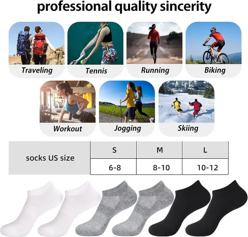 Vista 6 de ATBITER Ankle Socks Women's Thin Athletic Running No Show Low Cut Socks 5-Pairs