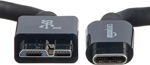 Vista 2 de Amazon Basics, Cable de carga rápida USB-C a Micro USB 3.1 Gen 2, 10Gbps de alta velocidad, 3 pies, color negro
