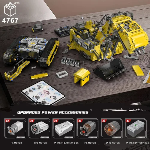 Vista 6 de Mould King 17070 - Juego de construcción de excavadora RC para adultos, modelo de vehículo de construcción de camión de 4767 piezas, camión