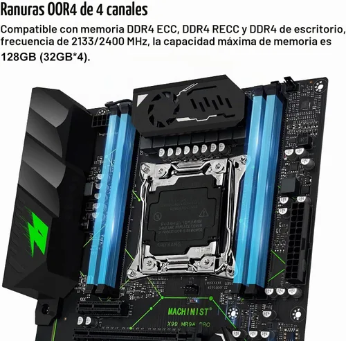 Vista 3 de MACHINIST Placa base ATX LGA 2011-V3, placa base para juegos X99 con tarjeta de auto-comprobación