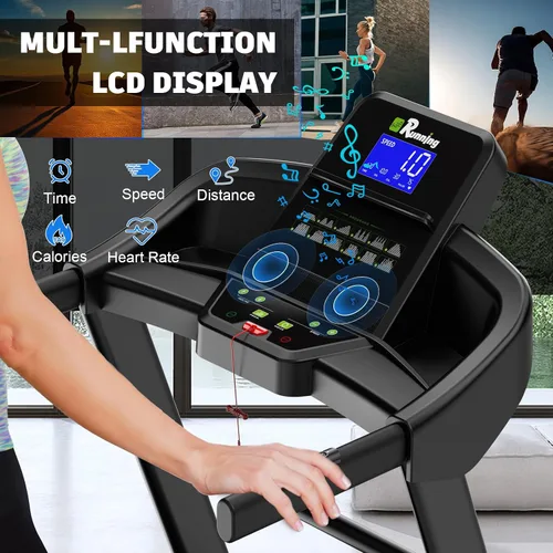 Vista 4 de Cinta de correr con inclinación automática para el hogar – Cinta de correr resistente al 15% con capacidad de 400 libras para el hogar, máquina