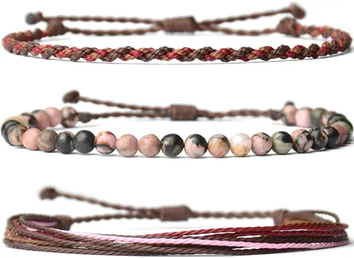 Vista 66 de Pulsera curativa hecha a mano con cuentas de piedra natural, regalo para hombres, pulsera de cuerda ajustable