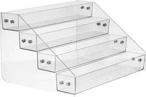 Vista 10 de Estante de especias acrílico, estante de especias escalonado, organizador de condimentos para encimera, gabinete, despensa, almacenamiento