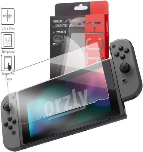 Vista 3 de Orzly Switch Accessories Bundle Carry Case for Nintendo Switch Console, Tempered Glass Screen Protectors, USB Charging Cable, Switch Games Case