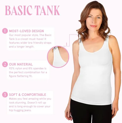 Vista 2 de skinnytees - Camisola básica de tirantes anchos para mujer