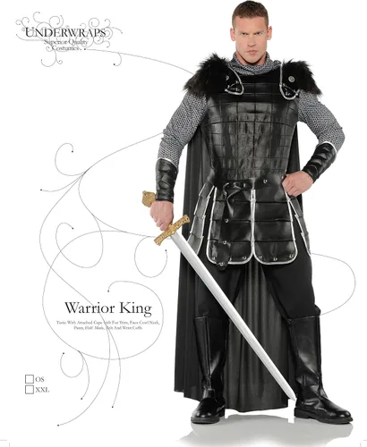 Vista 2 de Underwraps Disfraz de Warrior King para adultos, Multi