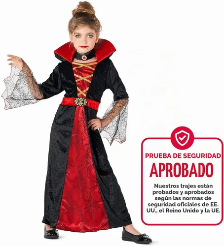 Vista 7 de Morph, Vampire Costume for Girls, Halloween Costumes for Kids Rojo