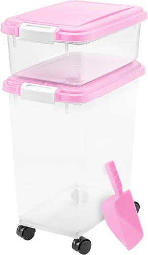 Vista 5 de IRIS USA - Contenedor hermético para almacenar croquetas para mascotas (3 unidades)