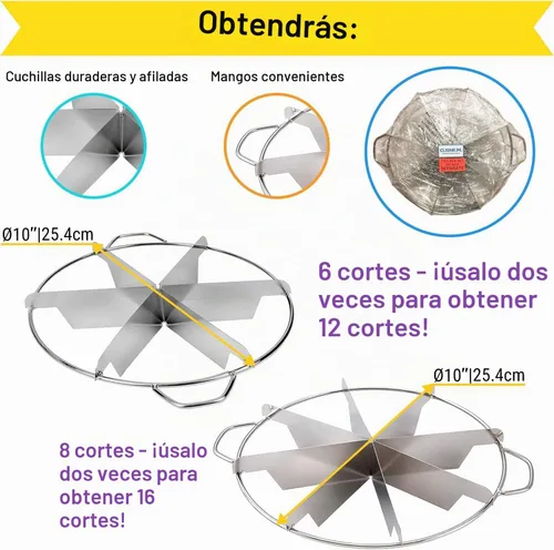 Vista 2 de CUSINIUM Cortador de pasteles de acero inoxidable de 10 pulgadas, paquete de 6 piezas, apto para óxido, grado comercial