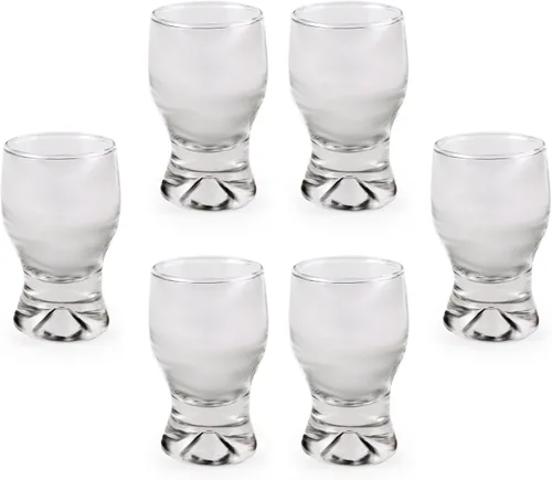 Vista 4 de Circleware Base pesada, para fiestas, entretenimiento en el hogar, comedor, juego de 6, 1.7 onzas, transparente, edición limitada, whisky