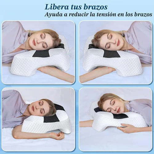 Vista 5 de Almohada para dormir lateral con orificios para los brazos, sistema de Negro