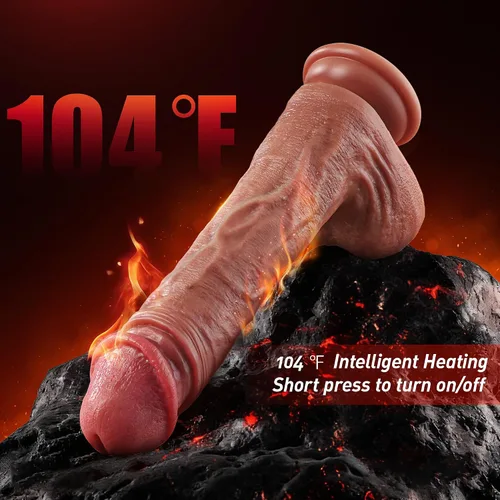 Vista 4 de Koxten Consolador de empuje para adultos, vibrador – Control de aplicación de pene de 8 pulgadas, 9 vibraciones + 9 empujes + consolador cálido