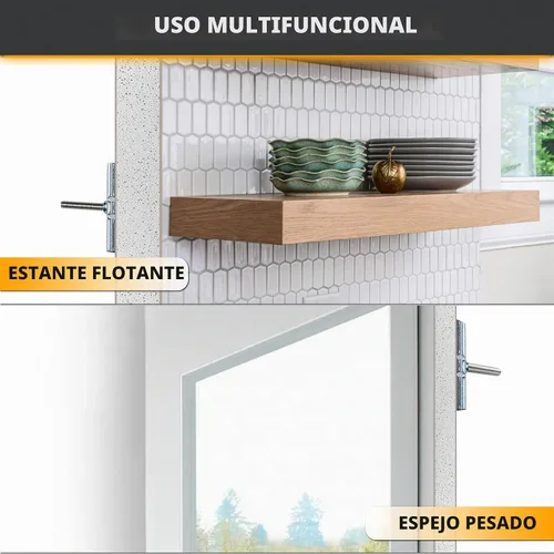 Vista 4 de CondoMounts MSK9002 Kit de montaje de TV de pared con azulejos Granito Mármol Sin pared de perno Barra de agarre Montaje de accesorios