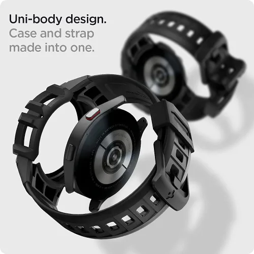 Vista 3 de Spigen Rugged Armor Pro - Correa diseñada para Samsung Galaxy Watch FE (2024), 5 de 1.575 in (2022), 4 de 1.575 in (2021) con protector de funda