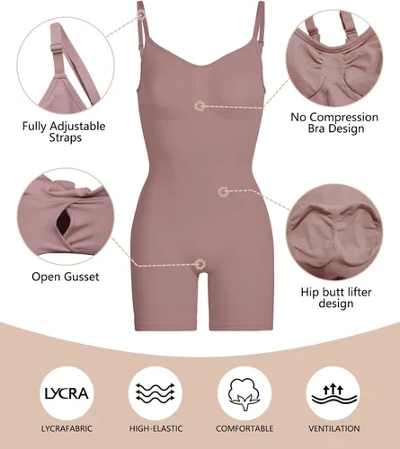 Vista 6 de SHAPERX Faja moldeadora para mujer, body con control de abdomen, levantador de glúteos, pantalones cortos moldeadores de cuerpo