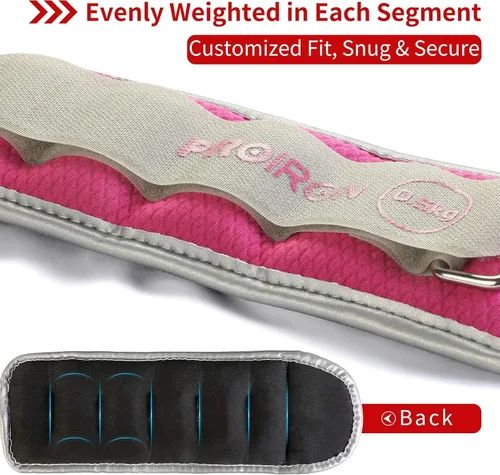 Vista 2 de PROIRON Ankle Weights for Women, Leg Weights for Men, Ankle and Wrist Weights 2/4/6/8LBS，Reflective Arm Weights for Jogging，Gymnastics，Aerobics