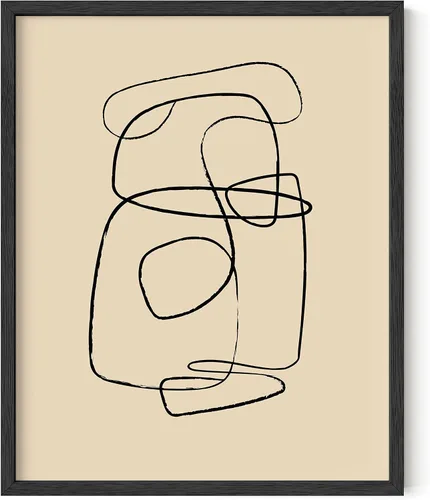 Vista 26 de HAUS AND HUES Impresiones artísticas abstractas en blanco y negro para decoración de pared moderna de mediados de siglo, arte abstracto en blanco