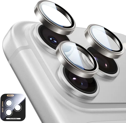 Vista 14 de MAGIC JOHN Protector de lente de cámara para iPhone 17 [kit de alineación y ajuste invisible 1:1] Vidrio templado aeroespacial 9H, Ultra HD, anillo