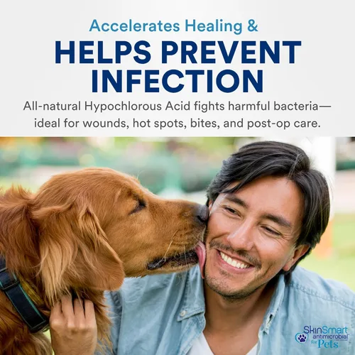 Vista 3 de SkinSmart Antimicrobial Cuidado de la piel y las heridas para mascotas, elimina las bacterias para promover la curación y alivia la picazón, botella