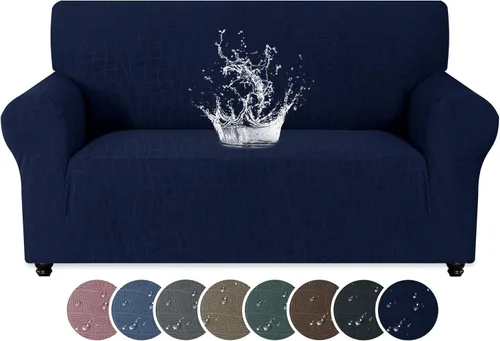 Vista 24 de MAXIJIN Funda impermeable para sillón de sala de estar, 1 pieza elástica con brazos, protector de muebles lavable para perros y mascotas (S, café)