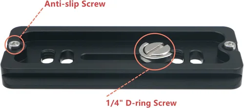 Vista 4 de PU-100 Placa QR universal de liberación rápida de 3.937 in con tornillo de anillo en D para trípode monopie bola cabeza DSLR cámara, compatible