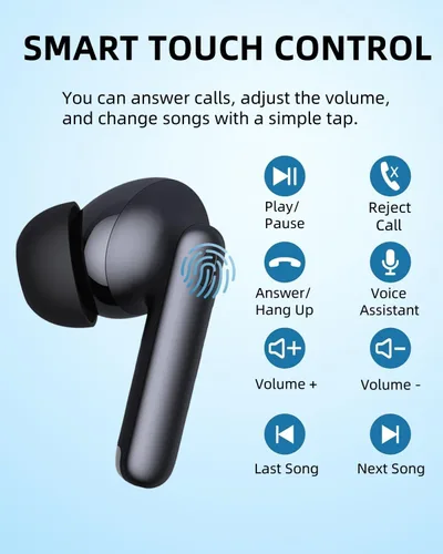 Vista 4 de Auriculares inalámbricos A8 PRO Bluetooth y auriculares intrauditivos con graves profundos, llamada clara, IPX7 impermeables, auriculares